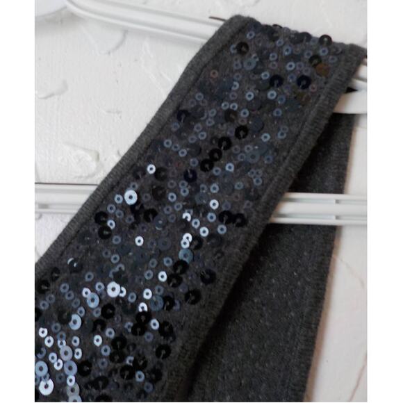 Ann Taylor Gray Knit Full Sequin Dress Small Petite Racetrack Sexy Prom Party - Picture 4 of 13